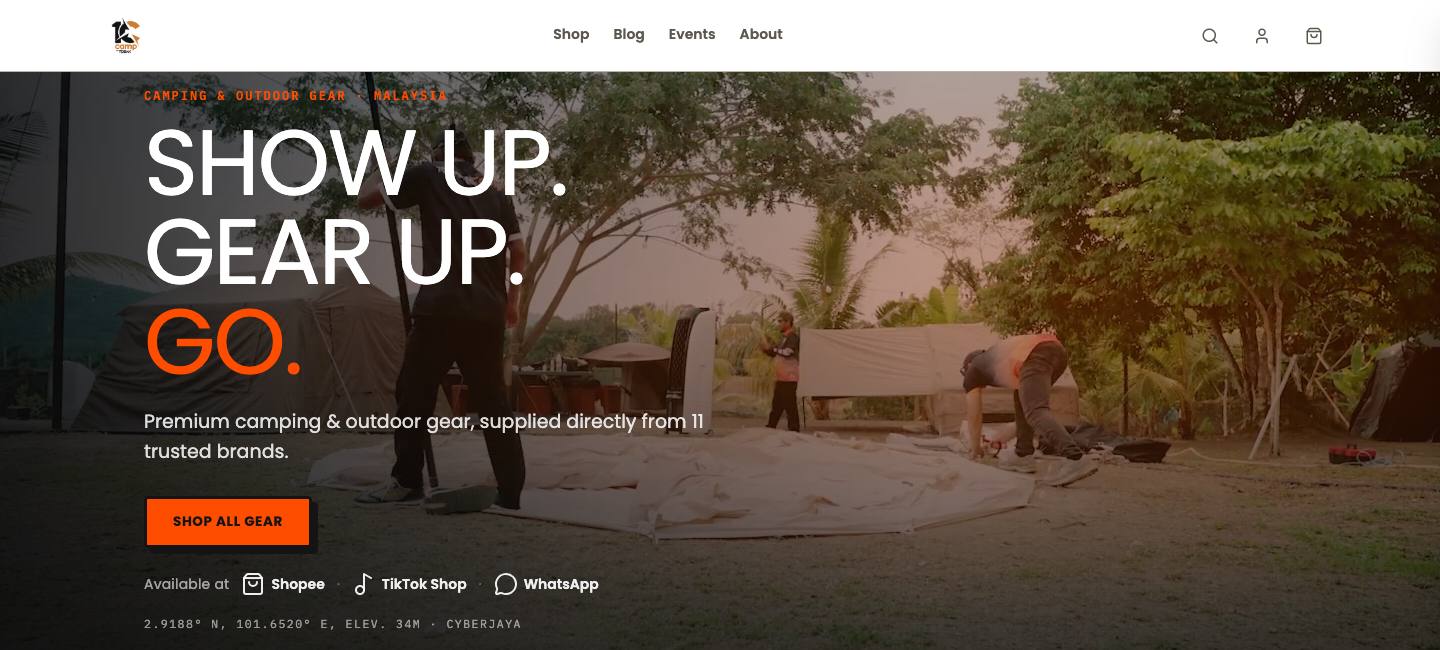 Hero 10camp.com dengan video latar